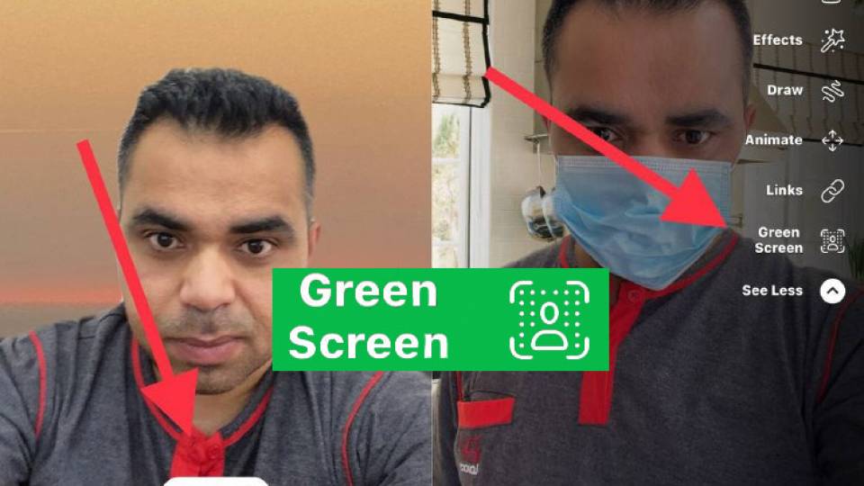 طريقة استخدام ميزة الشاشة الخضراء في فيسبوك